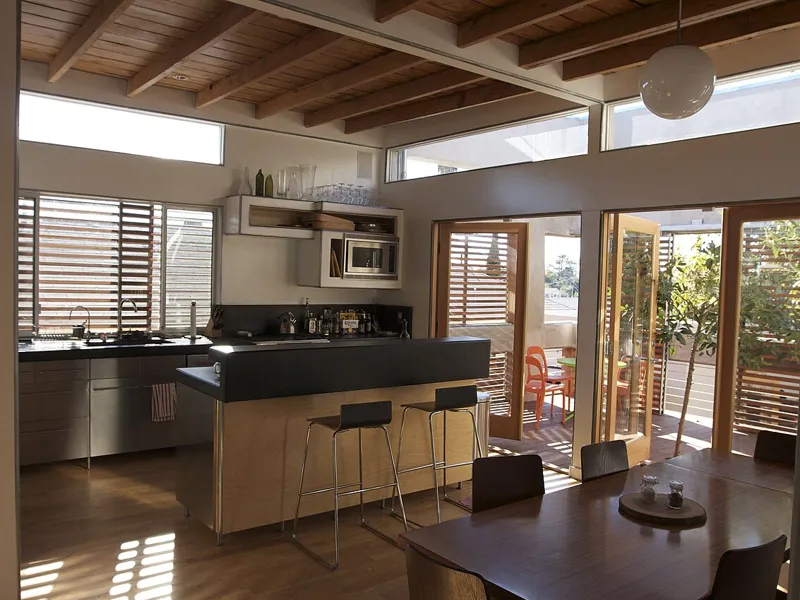 Remodeled modern kitchen with an island